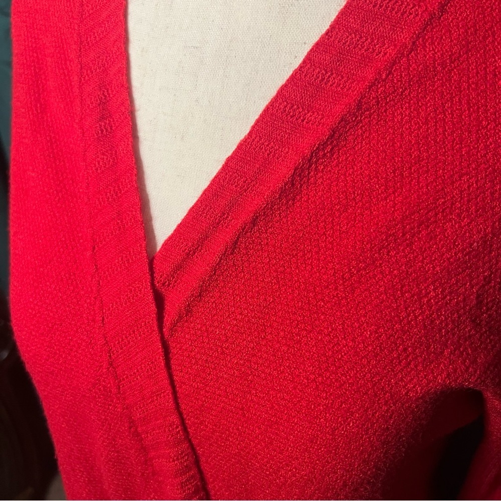 Skies Are Blue Red Soft Cardigan with Pockets - Picture 3 of 7